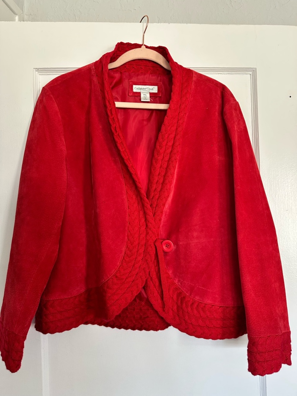 Coldwater Creek Red Velvet Single-Button Blazer